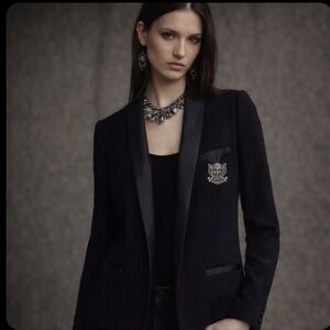 Rare The Kooples Skullhead Corp Black Blazer Military Medal Collector Size 40